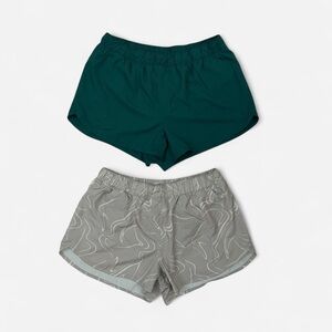 Women's Green and Gray Shorts Set